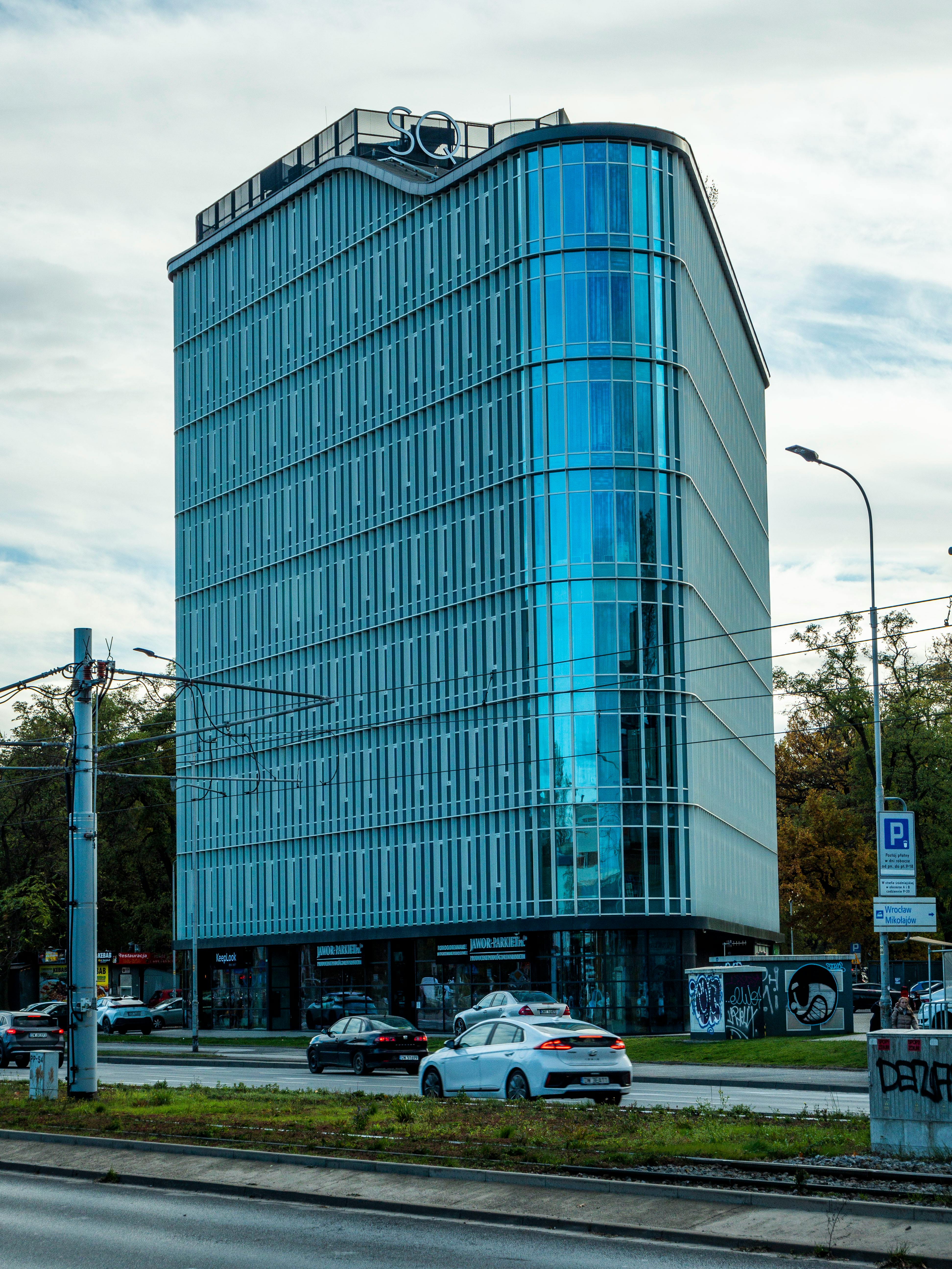 Modern reflective office building